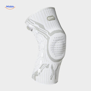 White FlexiGuard knee brace with integrated stabilization supports.