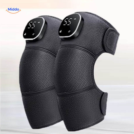 Cordless heated pad for knee pain relief with FlexiHeat vibration therapy.