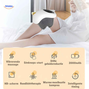 Red light knee therapy with dual vibration mode for enhanced pain relief.