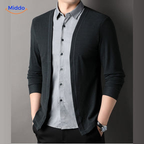 Stylish outfit combination featuring the 2-in-1 knit shirt.