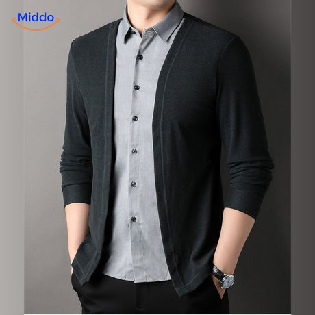 Stylish outfit combination featuring the 2-in-1 knit shirt.