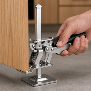 One-hand squeeze action raises a wood panel supported on the two front ribs of KrikFix 2.0