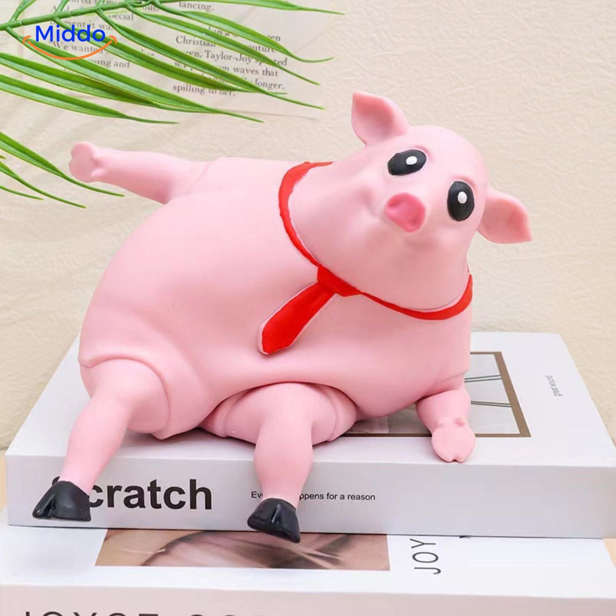 Compact 9cm LalaPig squeeze toy showing soft, squishy texture and cute proportions.