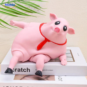 Compact 9cm LalaPig squeeze toy showing soft, squishy texture and cute proportions.