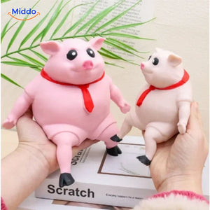 Cute LalaPig squish toy displayed as adorable desk and shelf decoration.