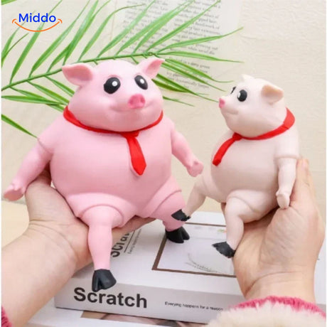 Cute LalaPig squish toy displayed as adorable desk and shelf decoration.