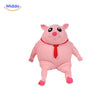 LalaPig squish toy in soft pink with red bow tie accent for stress relief.