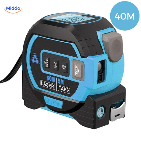 Blue ProMeasure laser tape measure offering 40m measurement range