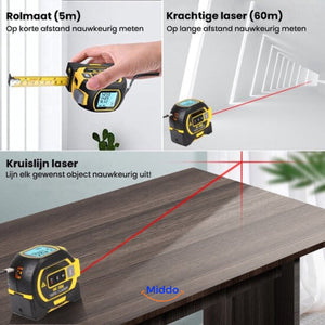ProMeasure™ Digital Laser Tape Measure | 3-in-1 & 60m Range