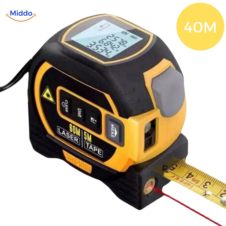 Yellow ProMeasure laser tape measure with 40m measurement range