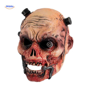 High-quality latex zombie mask suitable for Halloween decoration and displays.