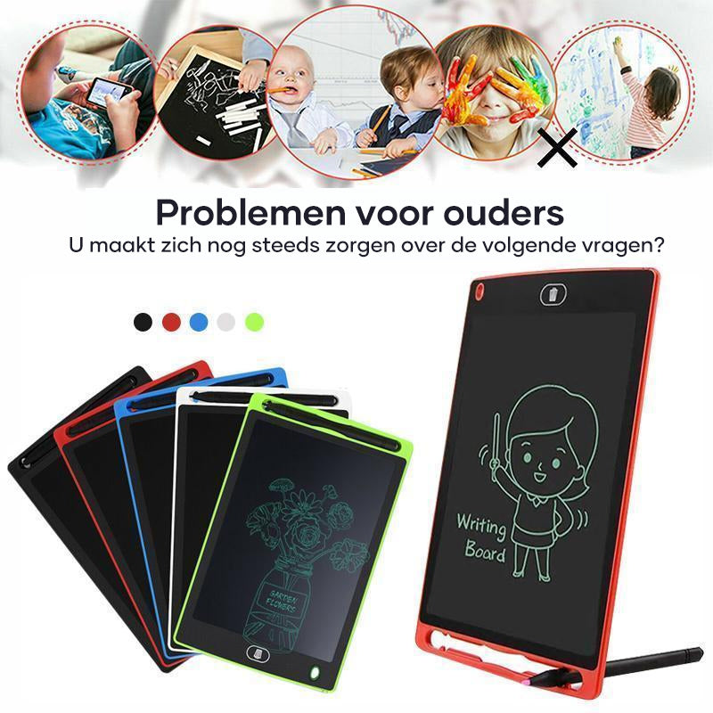 Kid-friendly LCD tablet with ergonomic design for safe, comfortable drawing