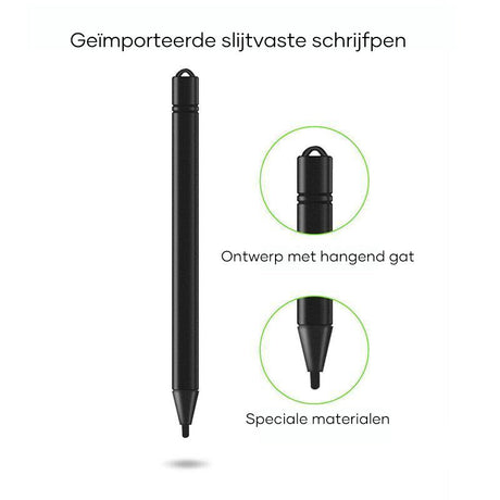 LCD tablet with stylus pen featuring convenient hanging hole attachment