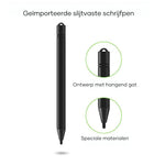 LCD tablet with stylus pen featuring convenient hanging hole attachment
