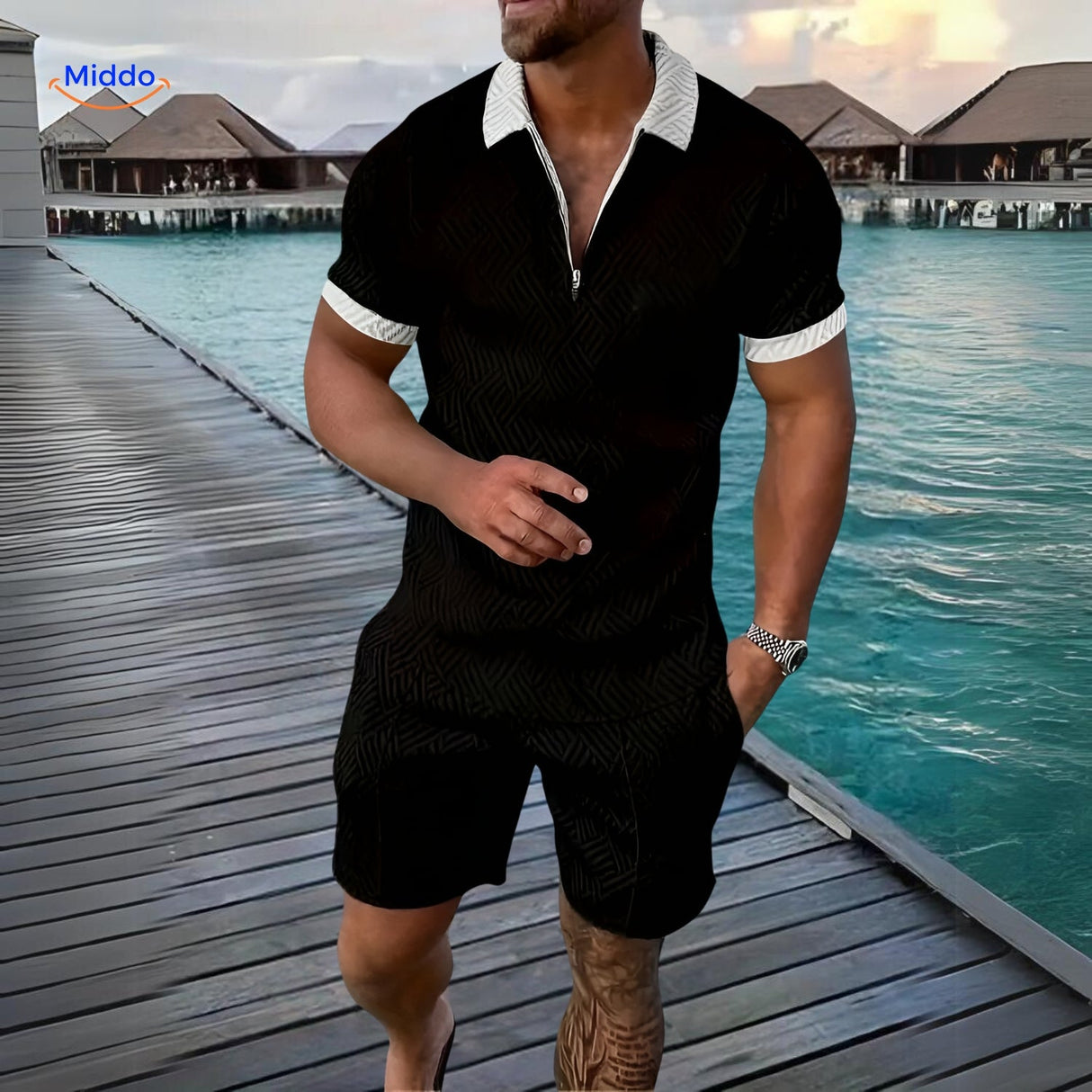 Lightweight Leander summer set in mix color perfect for vacation wear and travel.