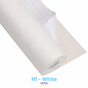 LeatherRestore self-adhesive faux leather repair patch in N1 - White, showing the textured surface and backing.