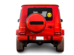 LED car window display with animated emoji content