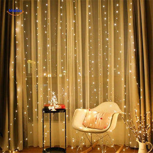 LED curtain lights combined with quality fabric for elegant home decor.