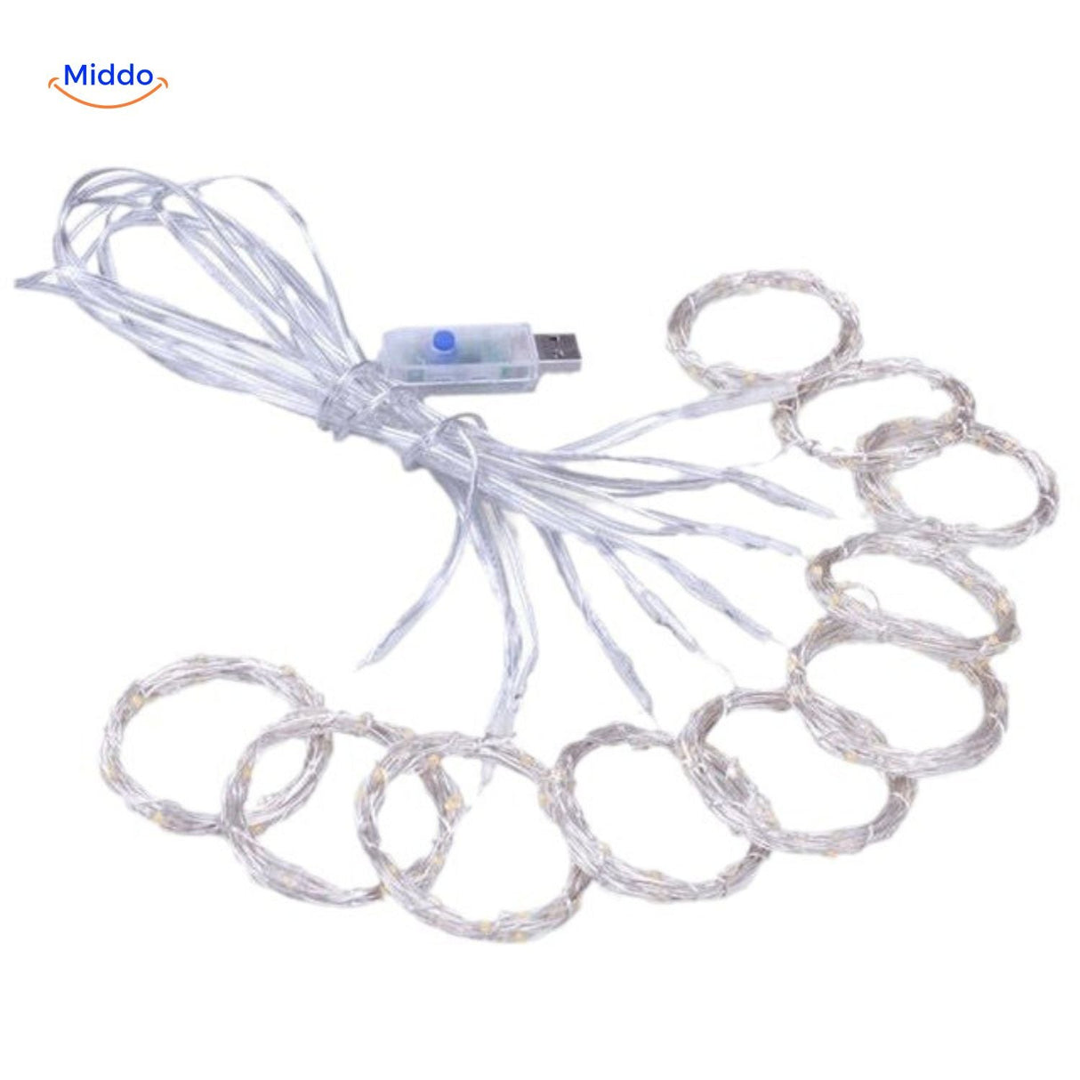 LED curtain ambient lighting transforming room with soft glow effects.