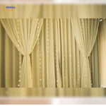 USB-powered LED curtain with remote control for easy light management.