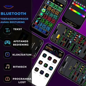 DriveFlex Bluetooth control remote and mobile app interface for LED programming.