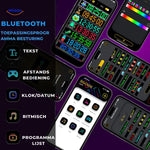 DriveFlex Bluetooth control remote and mobile app interface for LED programming.