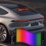 DriveFlex flexible LED display with colorful custom animations for vehicles.