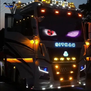 DriveFlex LED display with wide panoramic light effects on truck.