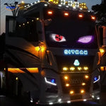 DriveFlex LED display with wide panoramic light effects on truck.