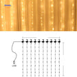 LED door curtain with trendy light effects creating stylish home ambiance.