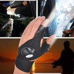 LED gloves designed for hands-free lighting during fishing at night.