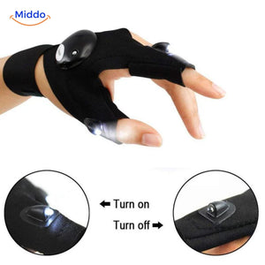 LED gloves with integrated lights for outdoor sports and night activities.