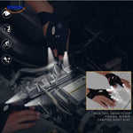 LED gloves perfect for hands-free lighting during repairs and camping.