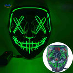 Scary LED light-up mask with glowing effects ideal for Halloween celebrations.