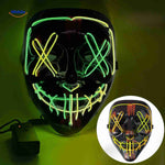 LED light-up mask in yellow and green for bright, energetic party costumes.
