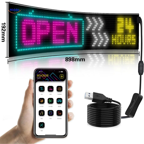 DriveFlex 16x96 large LED matrix panel specifications and dimensions.
