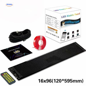 DriveFlex 16x96 LED matrix panel specifications and dimensions.