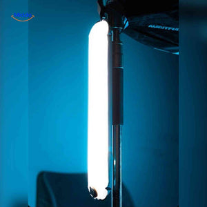 Professional studio LED tube light setup for video production and filmmaking.