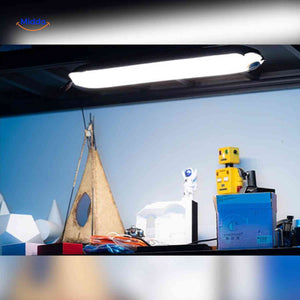 Industrial LED workshop lamp for shelf and workbench task lighting.