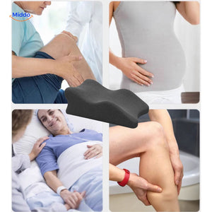 Leg elevation pillow maintaining correct posture and foot alignment during rest.