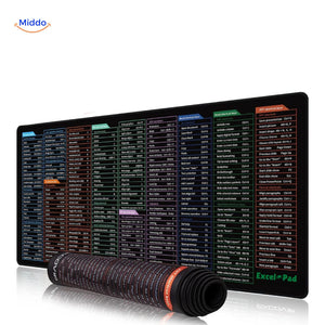 Lernopad shortcut keys mouse pad with Excel, Word, and Photoshop keyboard reference for productivity.