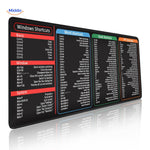 Lernopad office mouse pad with Windows, Word, Excel, and PowerPoint keyboard shortcuts guide.