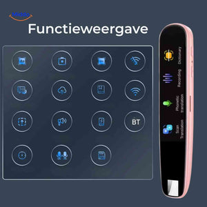 Lexipen translator pen with multifunction buttons and Bluetooth connectivity.