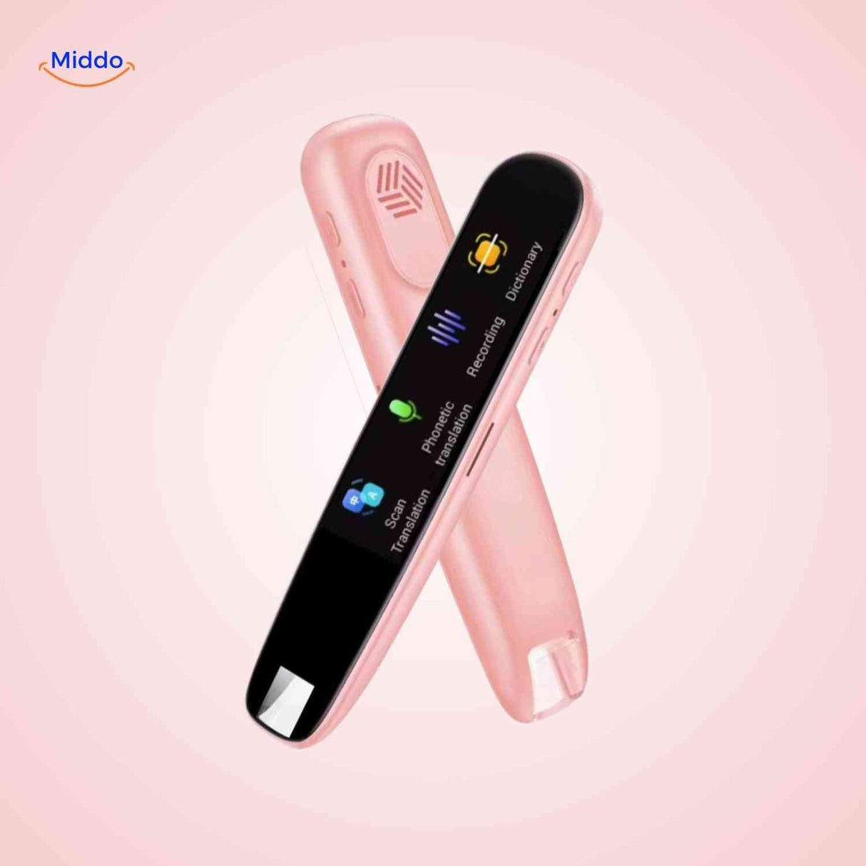 Lexipen translator pen in pink with screen display and dictionary function.