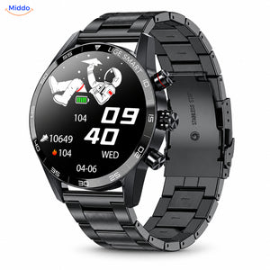 LIGE smartwatch with black steel strap