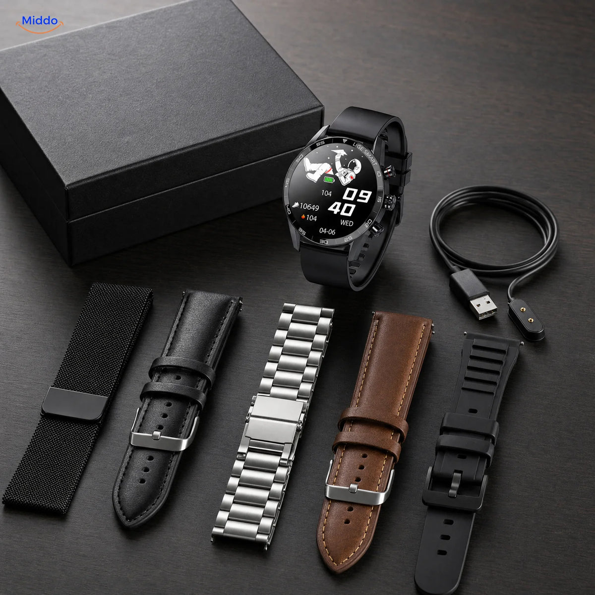 LIGE™ Bluetooth Calling Smartwatch | Versatile Strap Styles - full kit