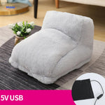Light grey USB-powered heated foot warmer for ultimate coziness.