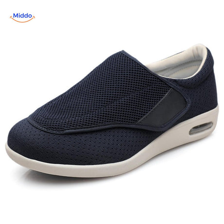 Light comfort shoes with gray mesh design for optimal ventilation.