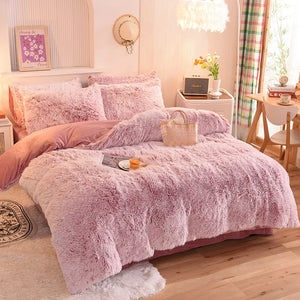 Teddy Fluffy fleece bedding set in Lilac