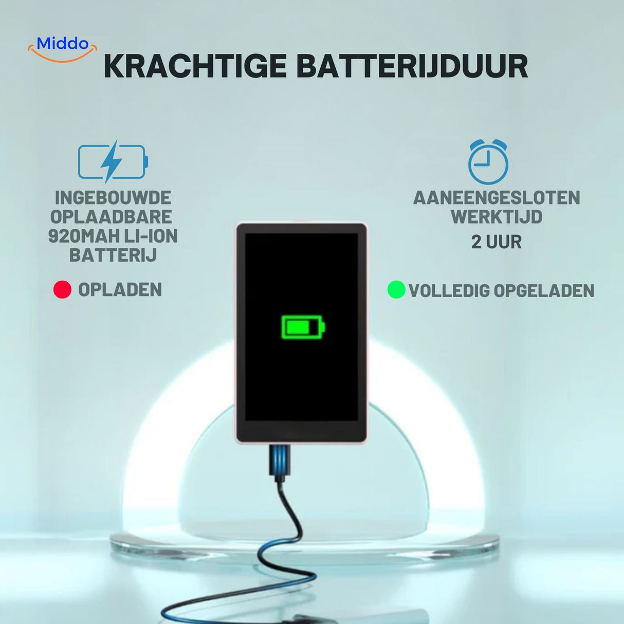 MagnoScreen extended battery duration with convenient charging case.